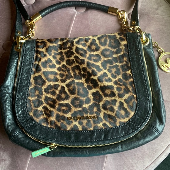 Michael Kors Leather Leopard Handbag - Picture 1 of 6